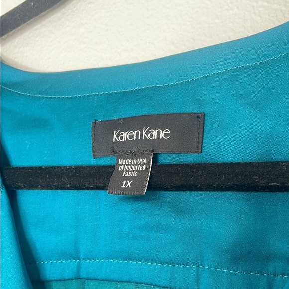 Karen Kane Satin Collared Long Sleeve Blouse - Picture 3 of 11